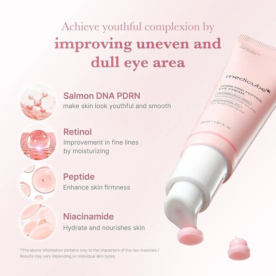Medicube - PDRN Pink Peptide Eye Cream - Crème contour des yeux rose aux peptides et au PDRN – Image 2