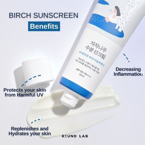 Round Lab - Birch Juice Moisturizing Crême solaire SPF50+ PA++++ - 50ml – Image 3